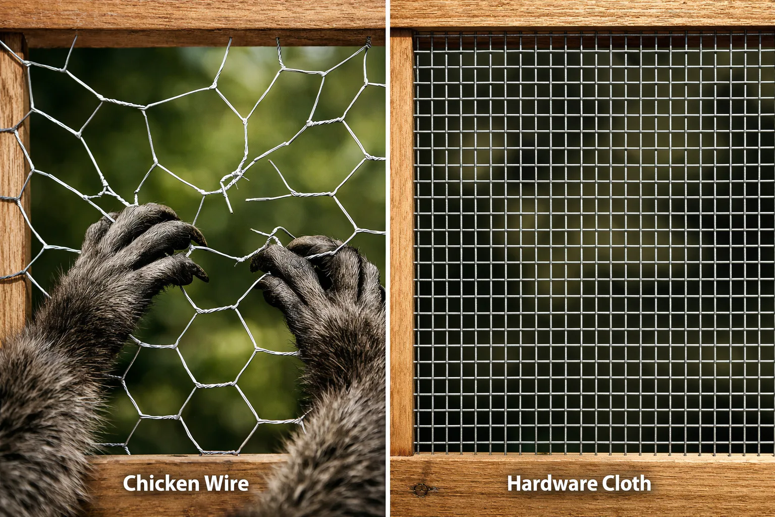 Hardware Cloth vs Chicken Wire for Raccoon Protection