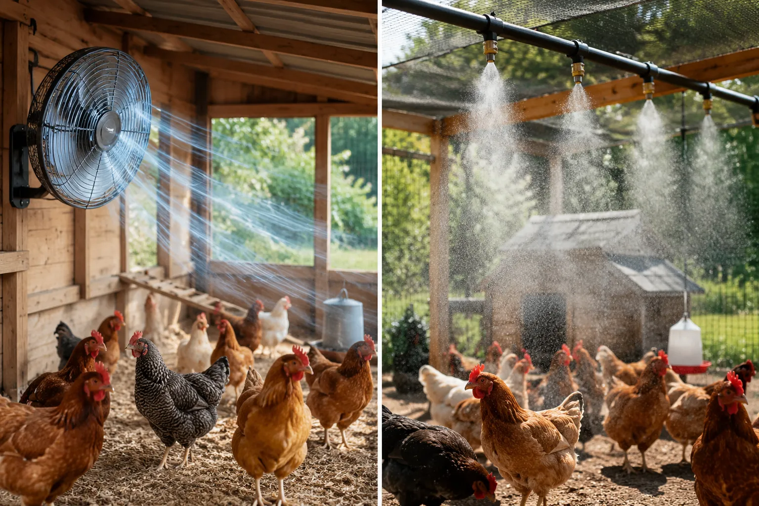 Misting System vs Fan for Chicken Coop Cooling