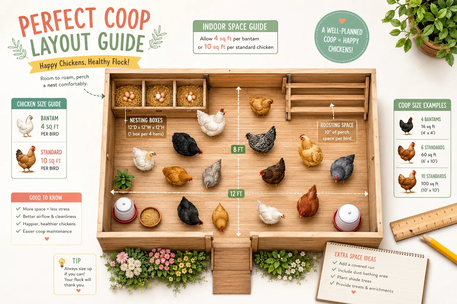 What's the Difference Between Coop Space and Run Space for Chickens?
